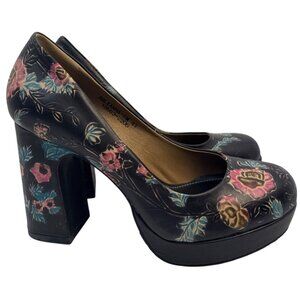 L'Artiste by Spring Step Women's Handpainted Block Heels Julianna Size 41 US 9.5